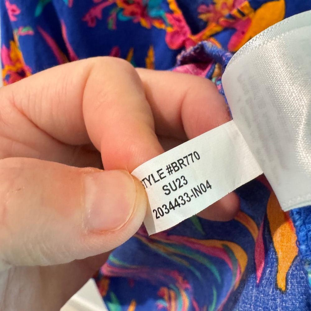 J.Crew Womens 2X Tropical Floral Matching Set Top and Tiered Skirt BR770 Blue - Picture 5 of 11